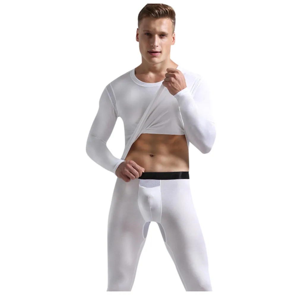 Термальный набор, мужское длинное термобелье, разделяющее пулю, дышащая эластичная термо рубашка, термобелье, кальсоны, зимнее Мужское нижнее белье, теплое