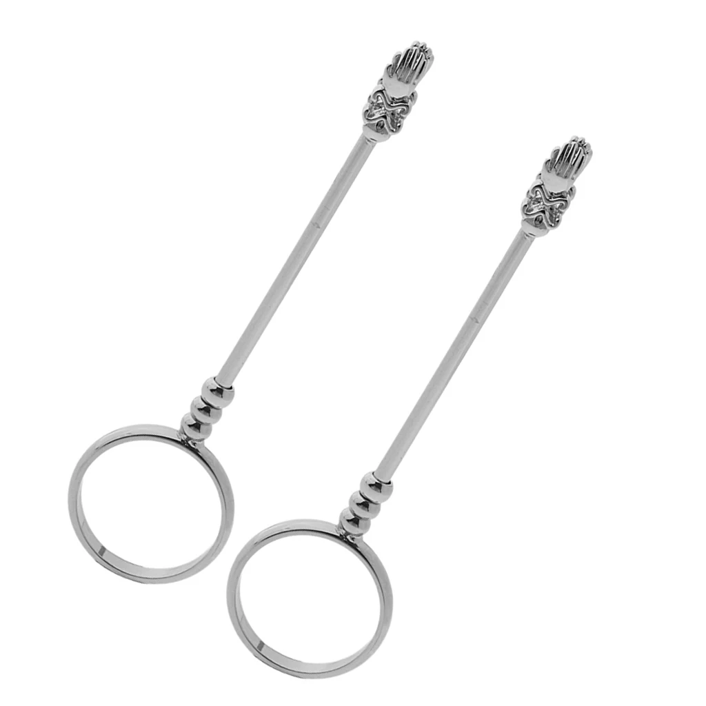 2pcs Retro Smoking Ring Holder Small Hand Shelf Cigarette Holder Stand for Smoker Lady Gifts, Silver 17m