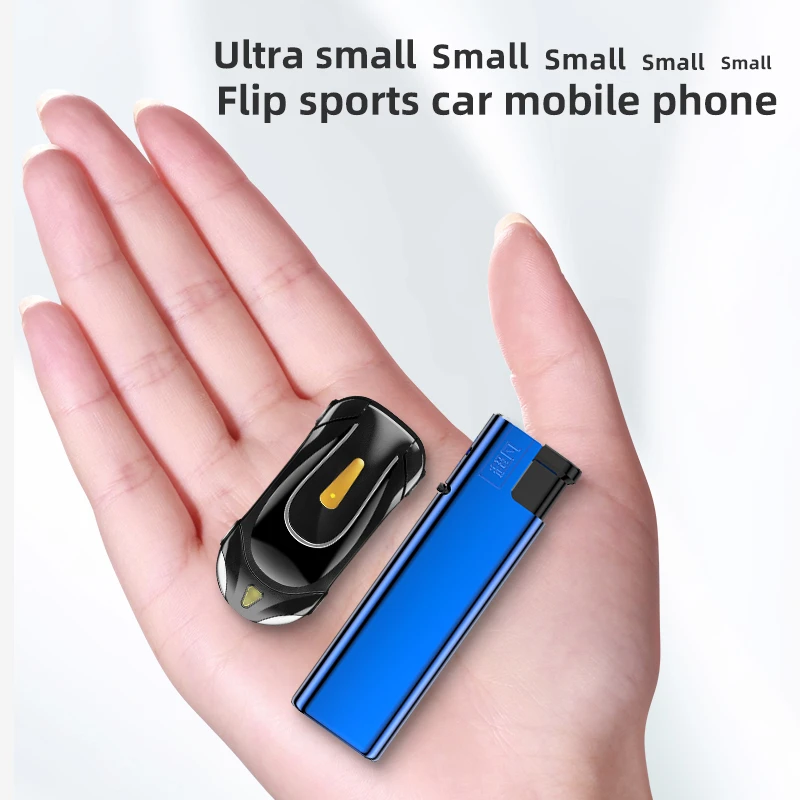 Car appearance GSM Unlock Mini Flip phone Bluetooth dialer cell phone Magic Voice Single sim mobile phones for children students