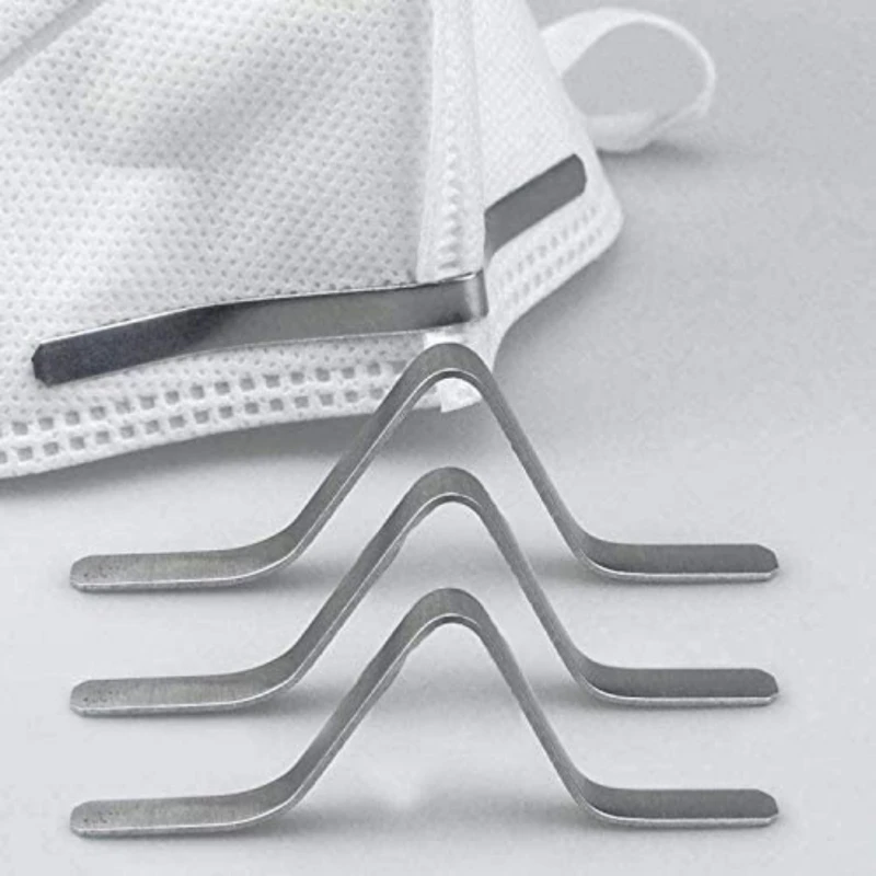 

50Pcs Aluminum Metal Nose Strip Nose Bridge Strips For Mask Adjustable Nose Clips Wire Making Accessories For Sewing Crafts