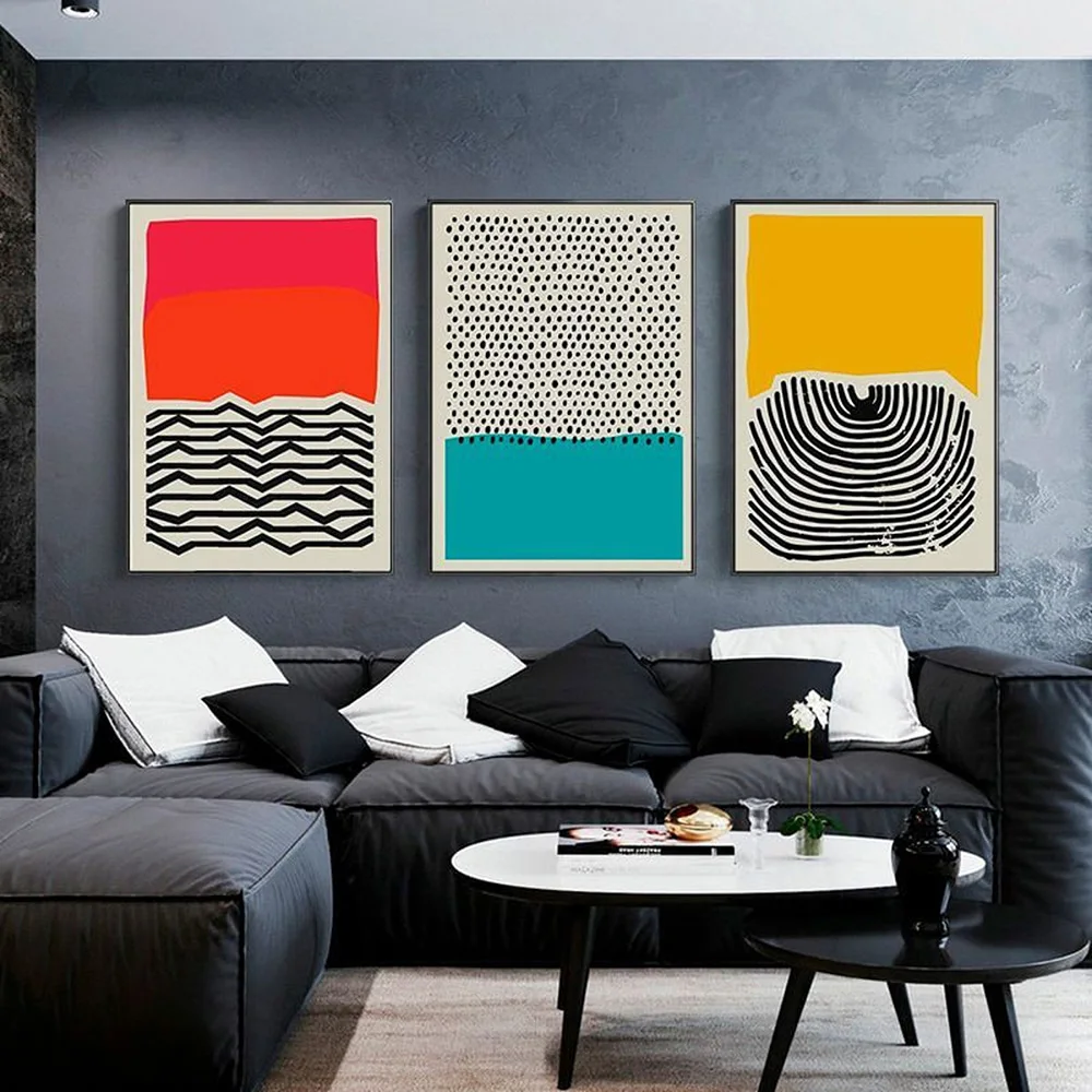 WallDecorPrintsArtCanvasPaintingModernAbstractGeometryDotLine