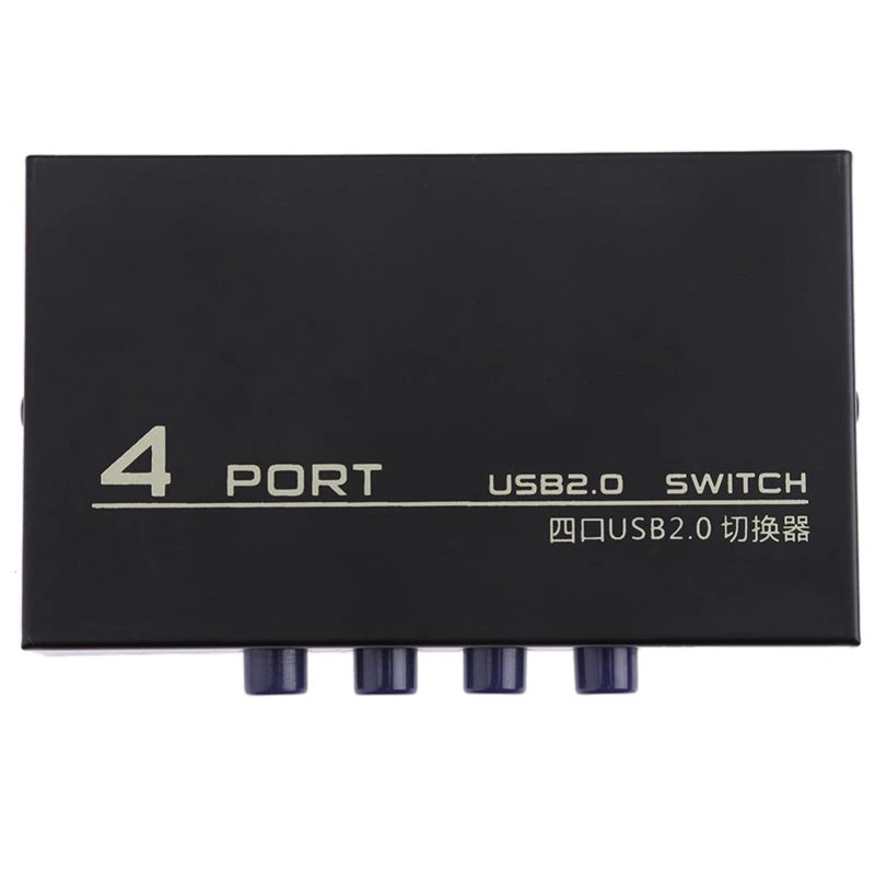 Металлический Usb 2,0, 4 порта, распределительный переключатель, селектор, коробка, концентратор, распределительный переключатель, адаптер для ПК, сканер, принтер, хорошее качество, аксессуар