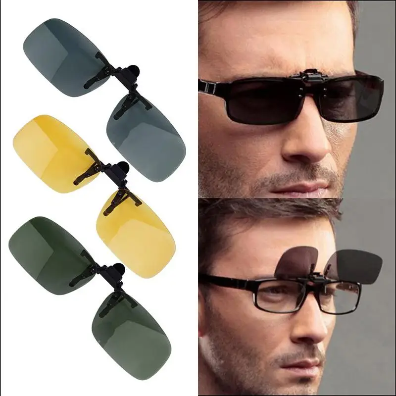 

Polarized Glasses Day Night Vision Driving Sunglasses Clip-on Flip-up Lens