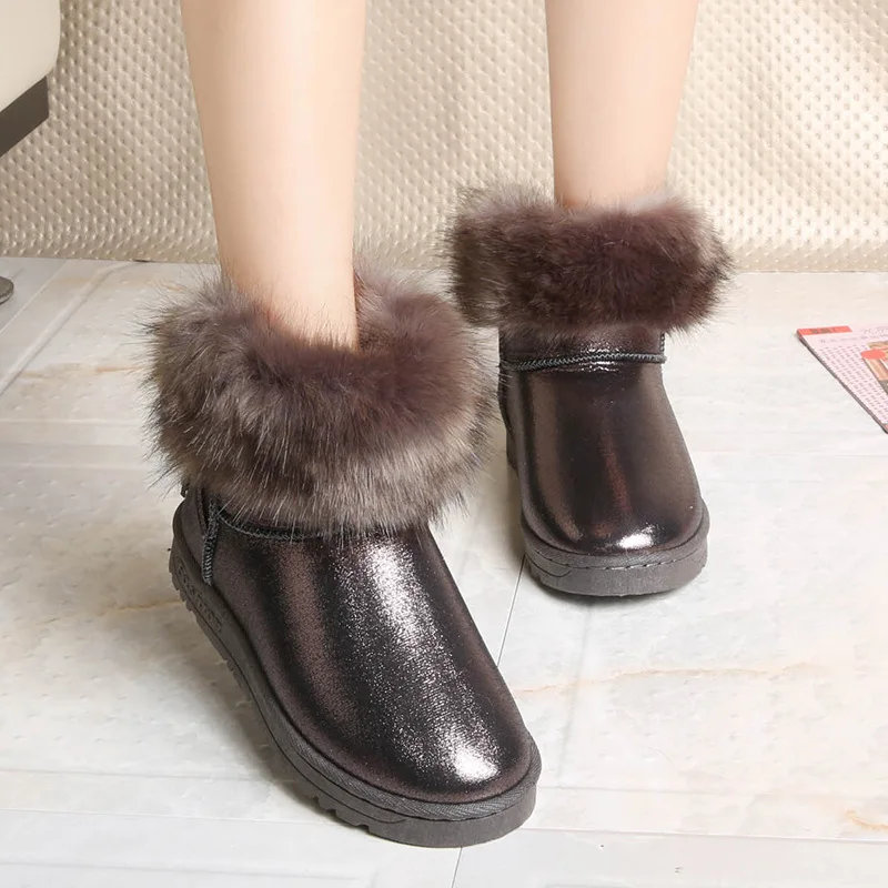 E TOY WORD Women's winter boots Plush insole snow boots waterproof thick bottom non-slip warm casual cotton shoes women