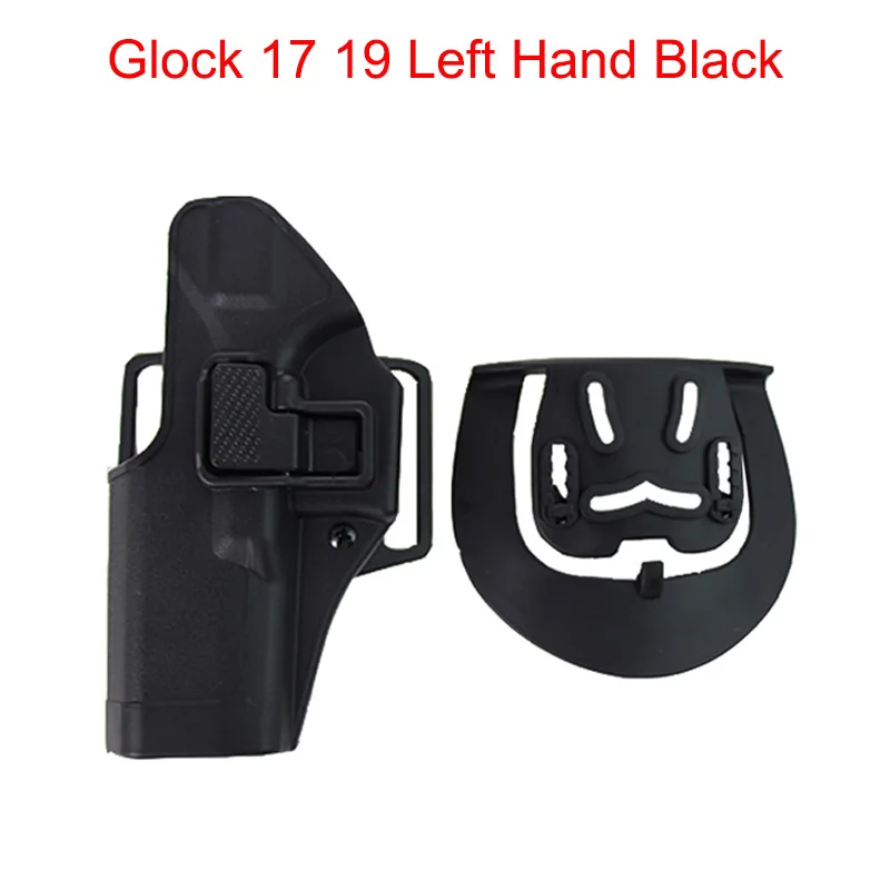Тактический Airsoft кейс для пистолета Glock 17 19 22 23 31 32 пистолет влево/правая кобура несессер, прикрепленный к ремню брюк принадлежности для охоты, оружие чехол - Цвет: Left Hand Black