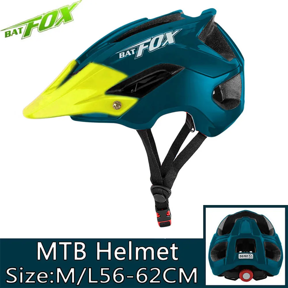 Batfox велосипедный шлем MTB дорожный велосипедный шлем ультралегкий Женский Мужской Цельный велосипедный шлем защитный шлем - Цвет: DarkGreen-Green