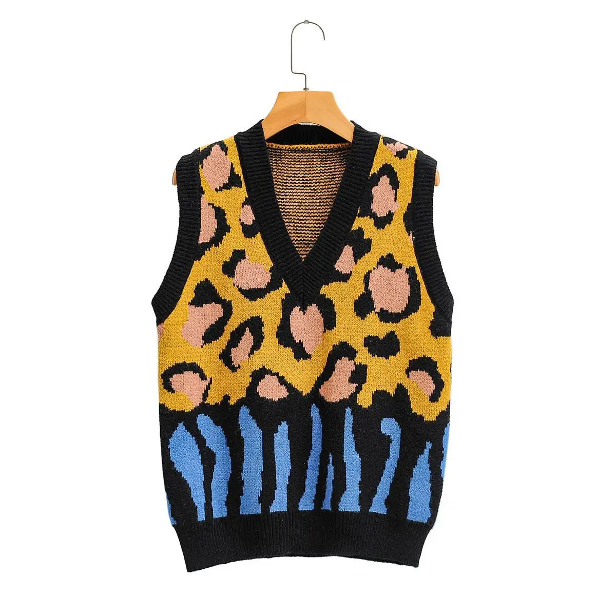 

Waistcoat Women Sweater Vest 2020 Fashion Knitted Vest Sweater Vintage Clothes Female Waistcoat Chic Women Oversize Sweater Tops