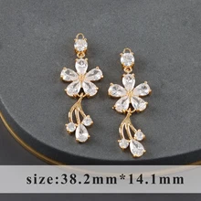  GUFEATHER M1133,jewelry accessories,ear chain,18k gold plated,copper metal,zircons,pass REACH,nickel free,diy pendants,2pcs/lot 