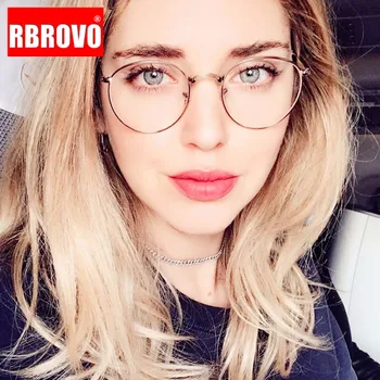 

RBROVO Round Retro Glasses Frame Women 2020 Eyeglasses Frames Women Luxury Mirror Eyeglasses Frame for Women/Men Circle Glasses