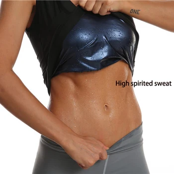 

Sauna Sweat Shaper Female Fat Burning Belly in Waist Trainer Flat Tummy Fitness Running Sportswear Slim Tops Shapewear Vest