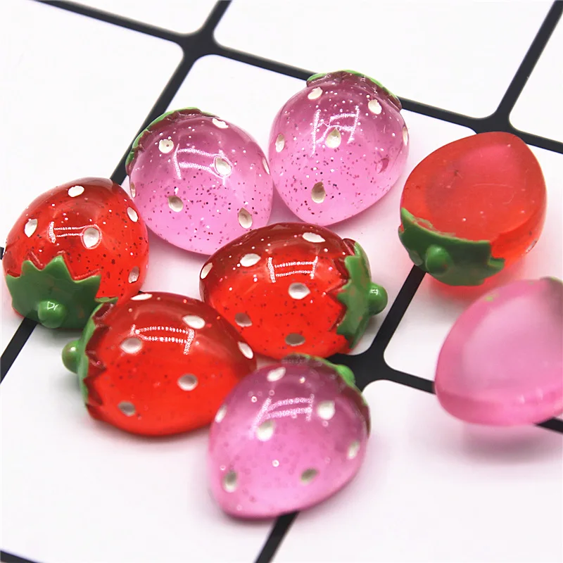 Ornament Crafts Miniature Figurines Resin Ornaments Miniature Ornament Resin Crafts Resin Crafts Accessories 10pcs Shiny Strawberry Fruit Resin Flat back Cabochon Miniature Food Art Supply Decoration Charm Craft 14x19mm