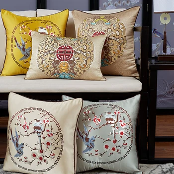 

silk pillow cover embroidered decorative cushions chinese traditonal cushion covers