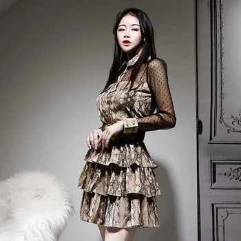

New arrival women two-piece set sexy patchwork basic shirt and mini a-line skirt fashion work style lace perspective women set