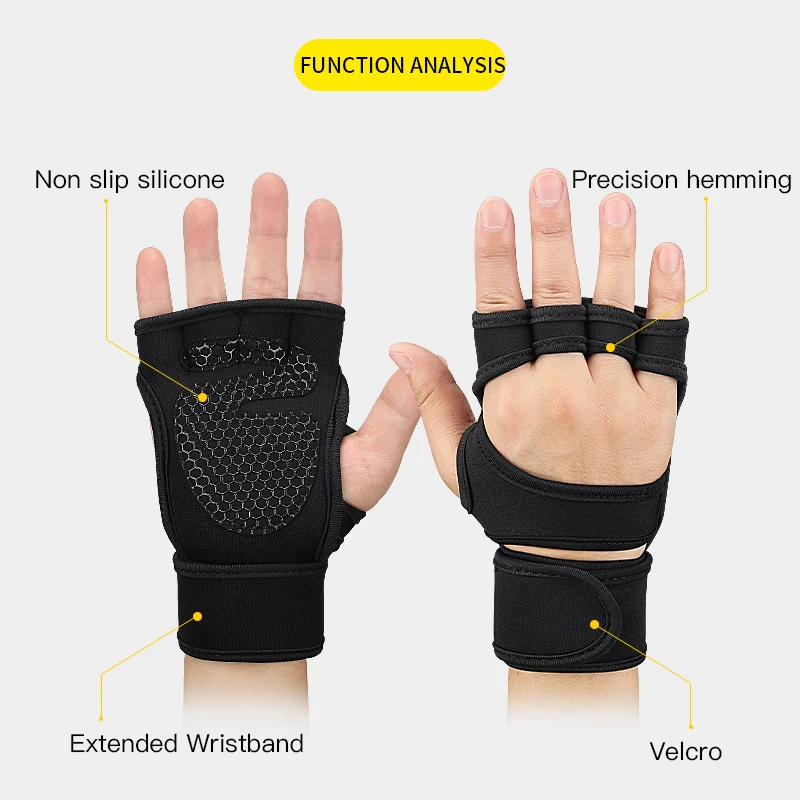 Gym Gloves Weight Lifting Training Gloves Women Men Fitness Sports Body Building Gymnastics Grips Gym Hand Palm Protector