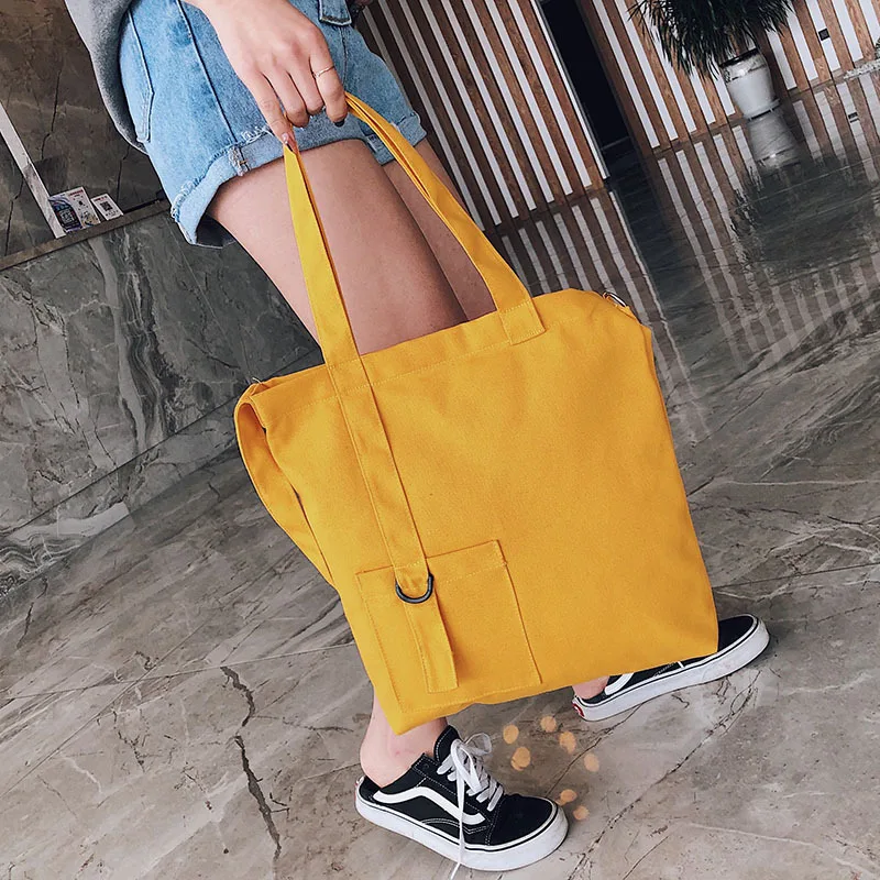 Однотонная женская Холщовая Сумка Весенняя новая стильная Корейская женская сумка тканевая через плечо женская сумка на плечо/ручная сумка