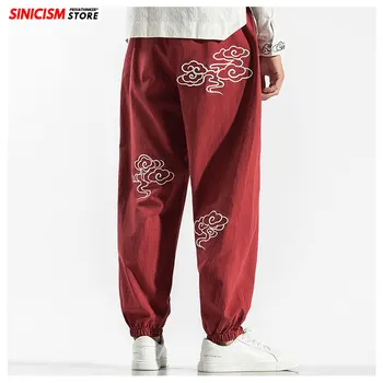 

Sinicism Store Men Baggy Embroidery Harem Pants Autumn 2020 Male Loose Legging Sweatpants Mens Chinese Style Casual Trousers