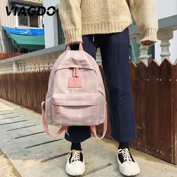 

Knapsack Women Backpack Outdoor Sports Girls Backpacks Travel Student Bags Schoolbags Rucksack Plaid Style Camping Hiking