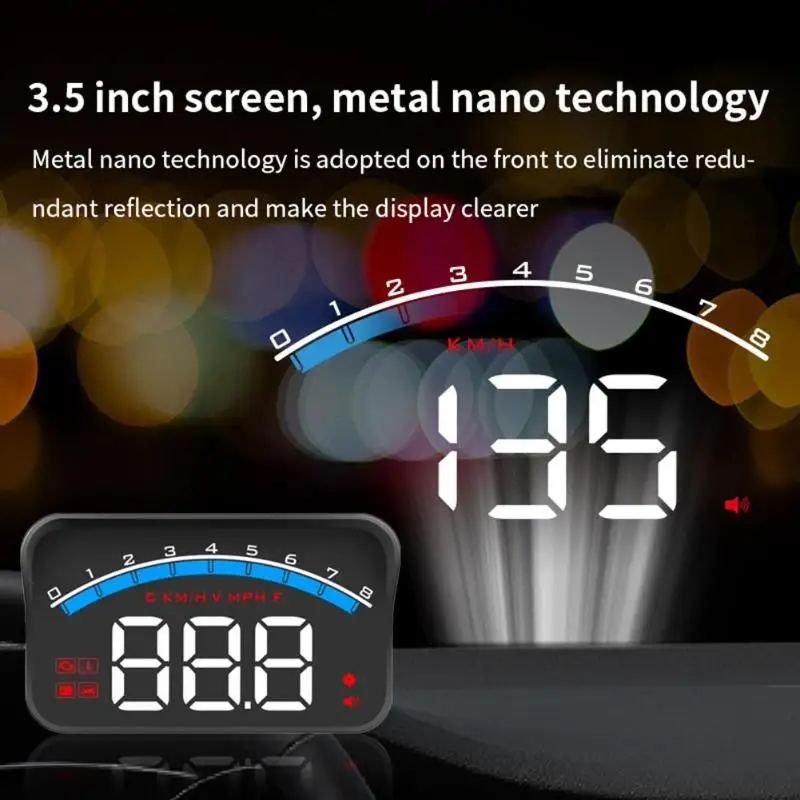 Прочный режимов головой вверх Дисплей многофункциональная M6S OBD автомобиля HUD лобовое стекло проектор Предупреждение Напряжение сигнализации Системы