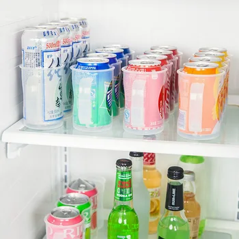 

1Pcs Space-saving Refrigerator Can Storage Box Transparent Storage Organizer for Cola Beverage Can Kitchen Gadgets