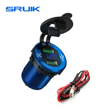 Быстрая зарядка 3,0, автомобильное зарядное устройство с двумя USB, водонепроницаемая розетка, быстрая зарядка, светодиодный дисплей, комплект для 12 В/24 В, для автомобиля, лодки, автобуса, грузовика