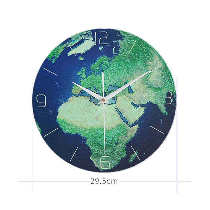 New-Creative Wall Clock Glowing Earth Luminous Earth Glow in the Dark Clock Decoration for Kids Living Room Baby Playroom Home O