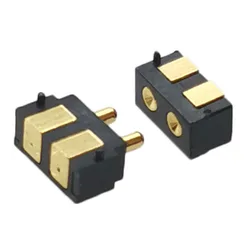 2-50PCS 2 Pin Spring Loaded Connector Pogo Pin 2 Pole 2.5 Grid Male Target Contact Concave Face Through Holes Pogopin Probe PCB