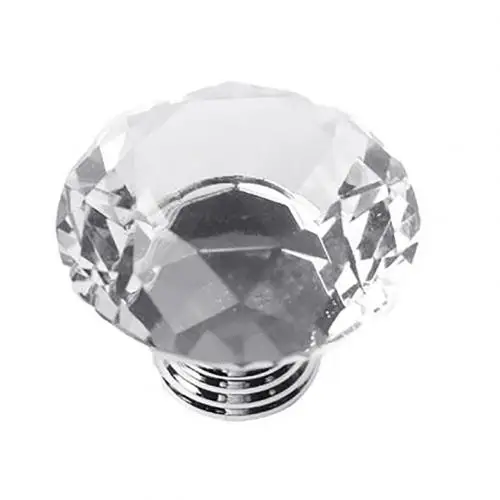 Transparent 40mm 5 шт., 30 Вт, 40 мм Многофункциональный прочный с украшением в виде кристаллов Стекло ручки шкаф для кухонных шкафов, выдвижной ящик для шкафа ручки - Цвет: Transparent 40mm