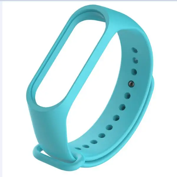 Цветной браслет mi band 4/3, аксессуары pulseira mi band 4, сменный силиконовый ремешок на запястье для xiaomi mi4, умный браслет на запястье - Цвет: light blue