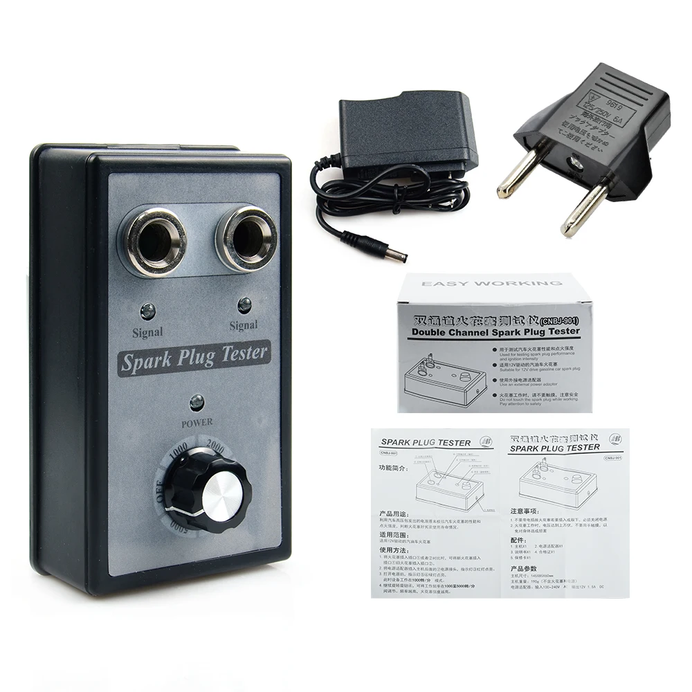

New Dual Hole Car Spark Plug Tester Ignition Plug Analyzer Diagnostic Tool Car Spark Plug Tester Detector spark plugs