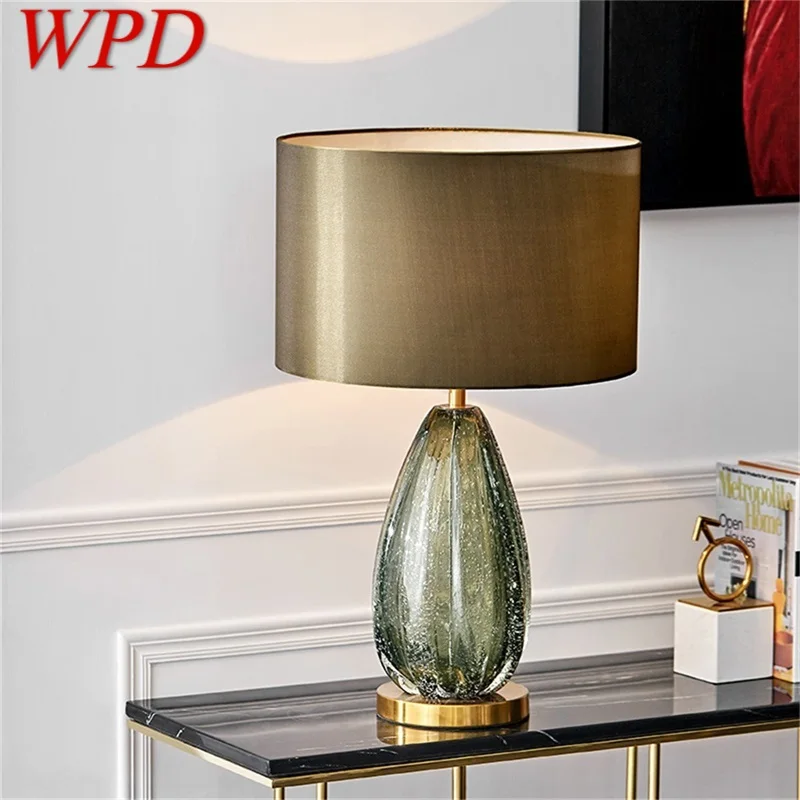 

WPD Modern Decorative Table Lamp Green Bedside LED Desk Light for Home Bedroom Living Room Office Study Hotel