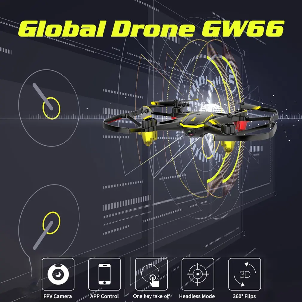Global Drone GW66 мини Дрон FPV дроны, Радиоуправляемый вертолет Квадрокоптер с дистанционным управлением Дрон игрушки удержание высоты