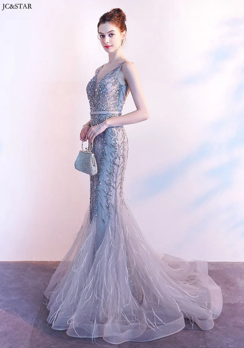 Vestidos de festa longo para senhoras casamento Новое Кружевное Серебряное Сексуальное платье русалки для подружки невесты роскошное свадебное платье gow
