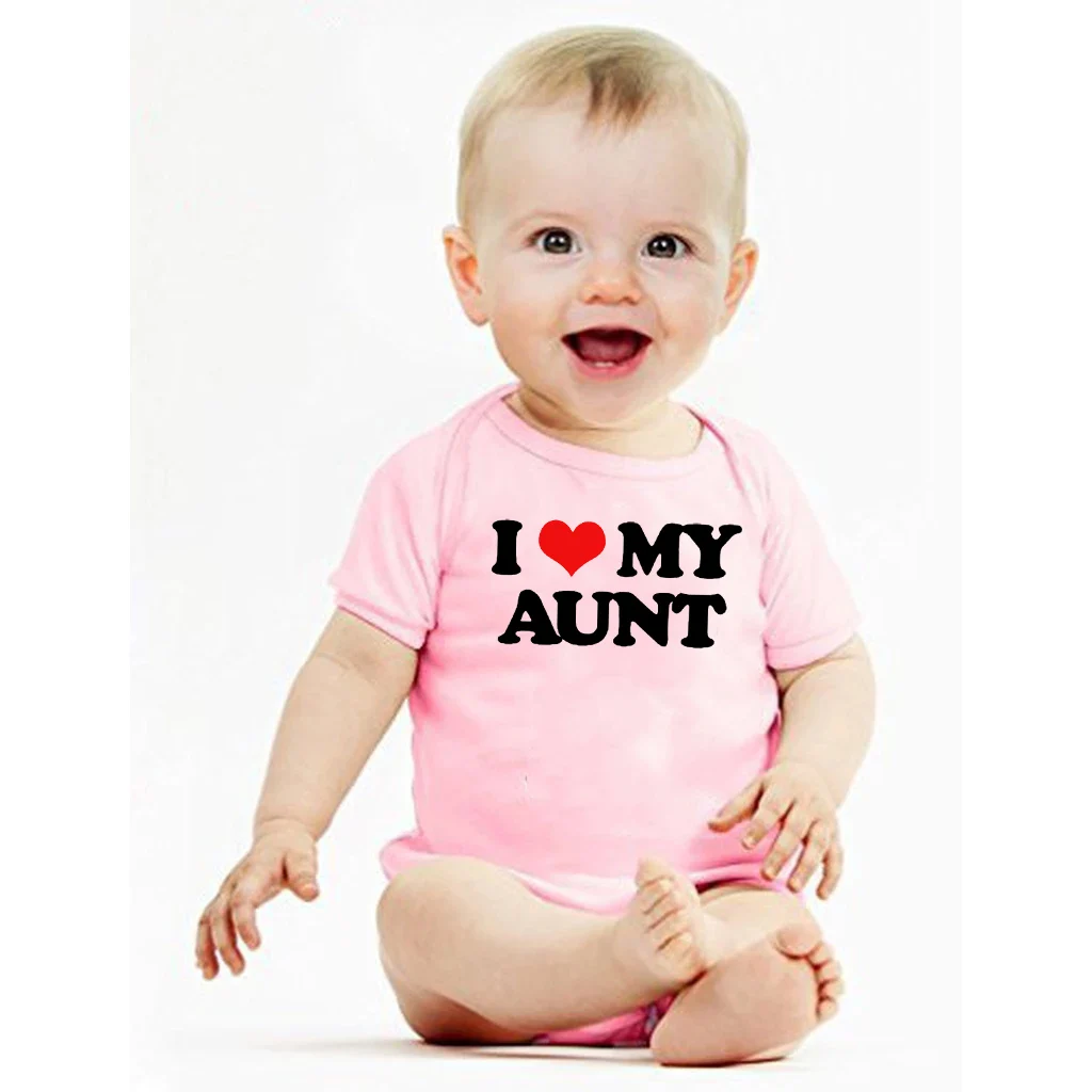 

Summer Baby New Romper I Love My Aunt Print Funny Newborn Infant Boys GirlsJumpsuit Toddler Short Sleeve Fashion Clothes