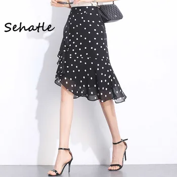 

Sehatle 2020 Summer new sexy women midi skirts club party floral pleated A-line office Keroan skirt polyester sweet clothing
