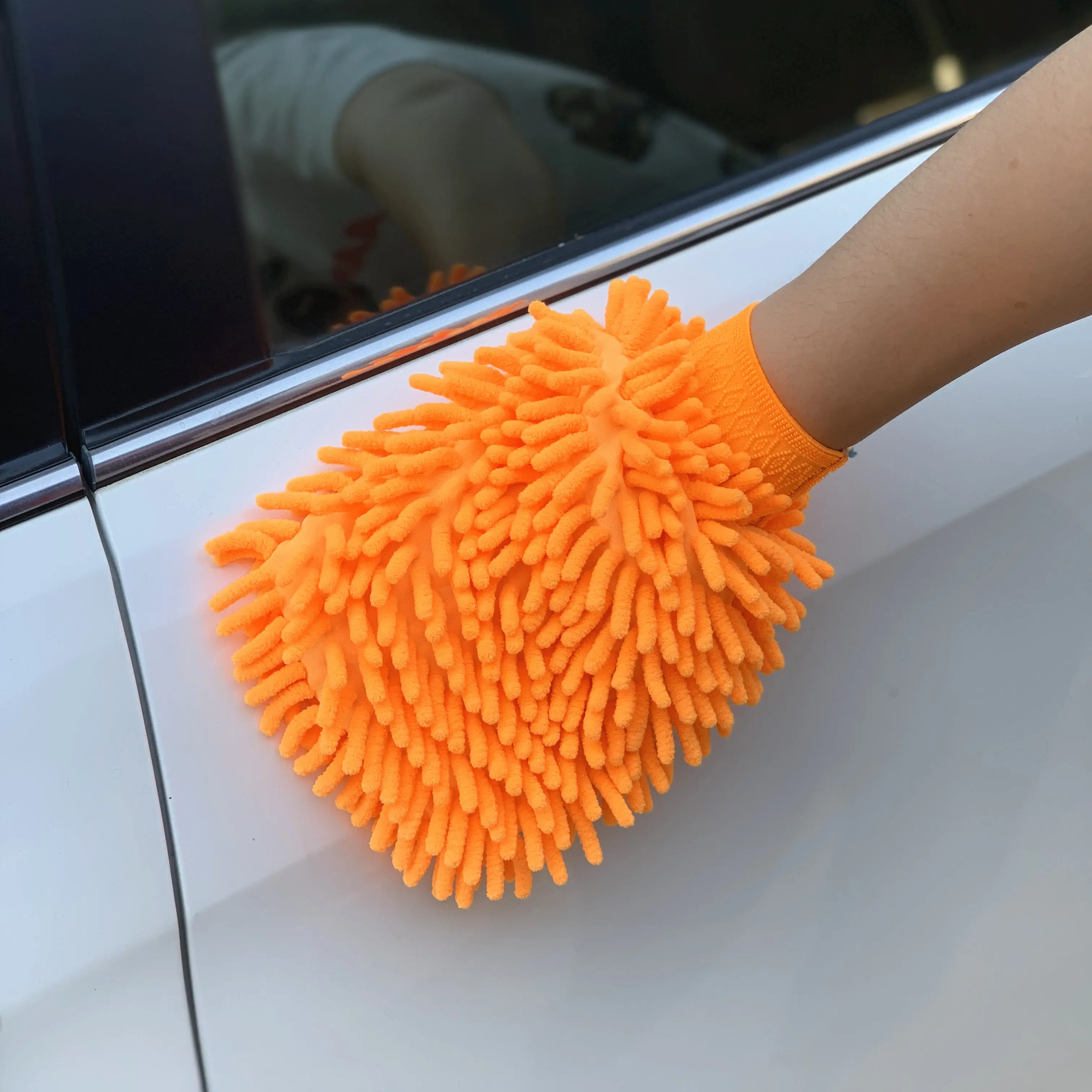 1pc Car Wash Gloves For Porsche 911 918 Cayenne Macan Panamera Cayman