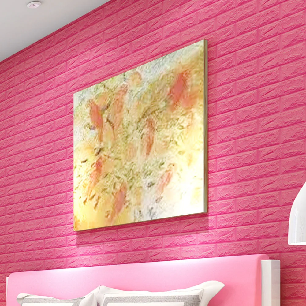 DIY 3D Brick PE Foam Wallpaper Self-adhesive Panels Room Decal Stone Decoration Embossed brick wallpaper Wall Stickers #2d08 (17)
