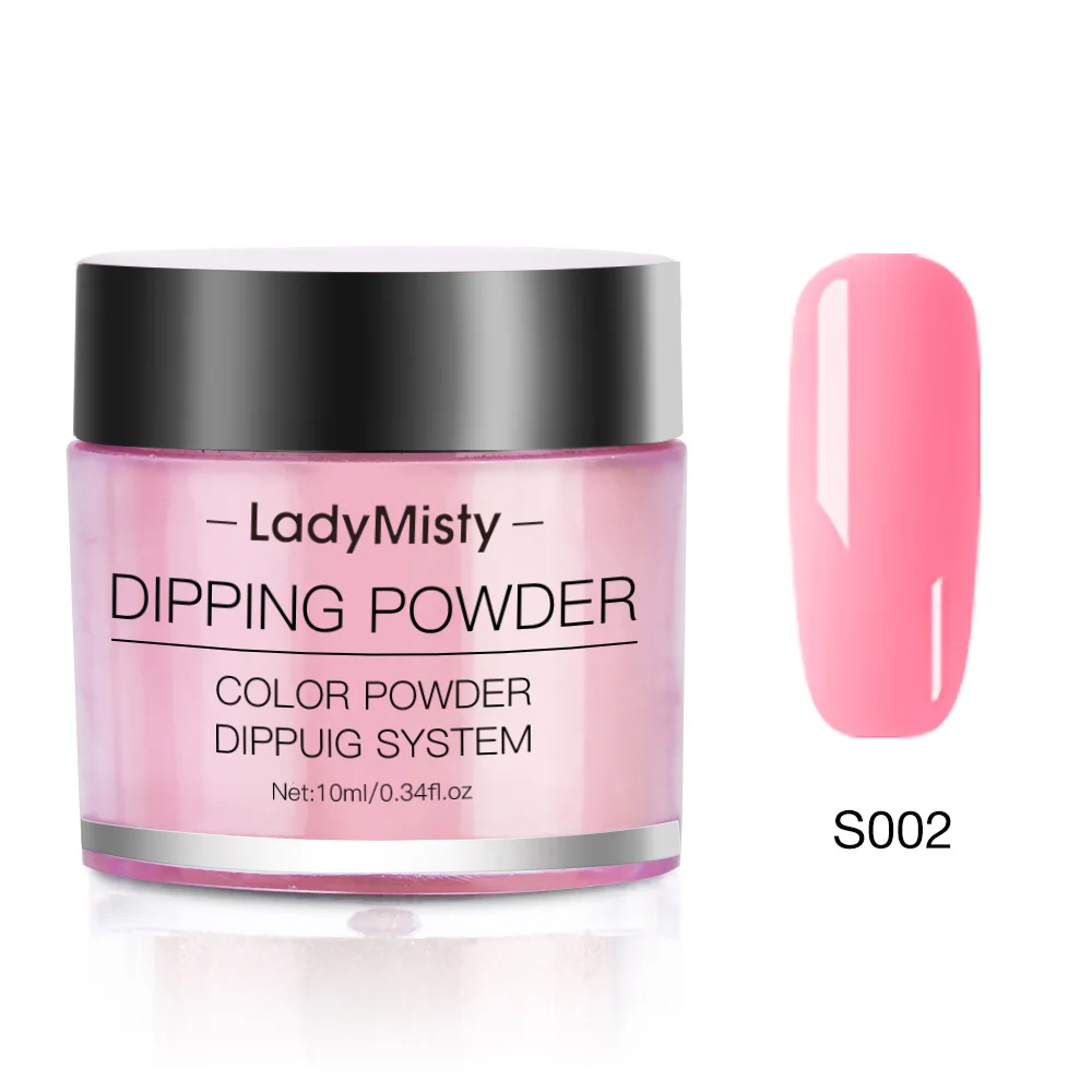 S002 LadyMisty 10 мл блеск для ногтей погружающийся порошок для ногтей акриловый порошок поли гель для ногтей пыль погружающийся порошок Дизайн ногтей украшения - Цвет: S002