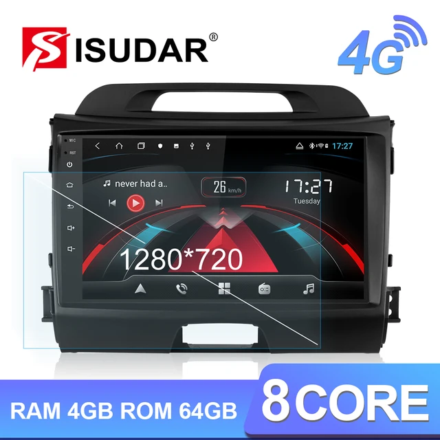 $US $213.95 Isudar H53 4G Android 1 Din Auto Radio For KIA/Sportage Car Multimedia Player Octa Core RAM 4GB ROM