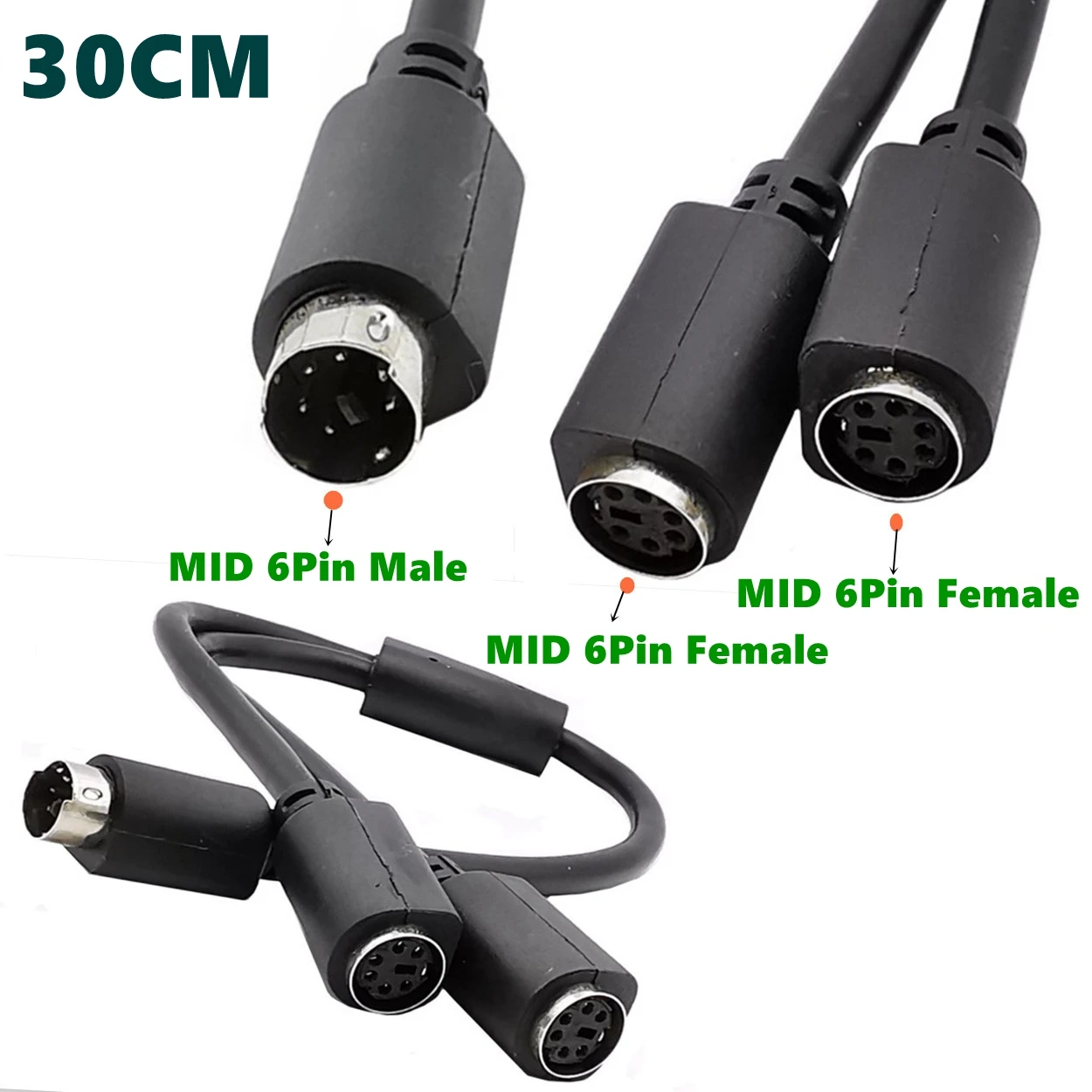 Mini Din 6 Pin Splitter Y Cavo Adattatore 6 Pin Ps/2 Ps2 Cavo Dati 30Cm