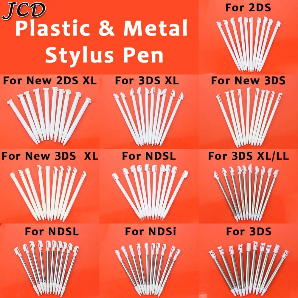 Metal Telescopic Stylus Pen Plastic Stylus Touch Screen Pen 10pcs JCD for 2DS 3DS New 2DS New 3DS XL LL For NDSL NDSi stylus pen,touch pen,writing pen