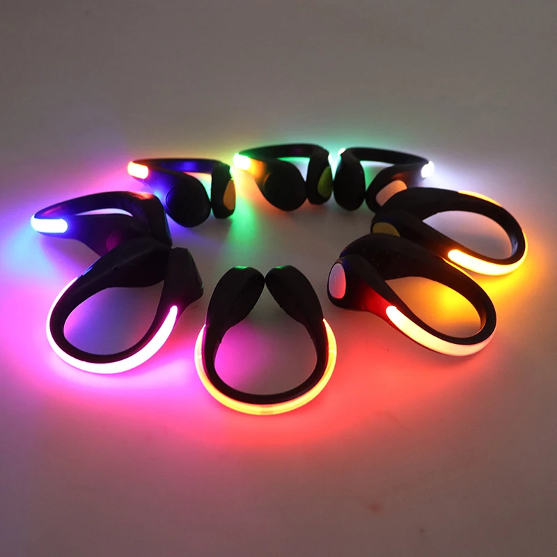 Safety LED Luminous Shoes Clip Outdoor Bicycle LED Luminous Night Running Shoe Clips Cycling Sports Warning Lights for Safety