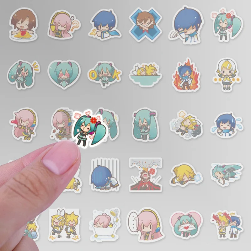 

40pcs/bag Cartoon Anime Miku Album Scrapbooking Sticker DIY Handmade Scrapbook Waterproof Stickers for Girls Children Gift
