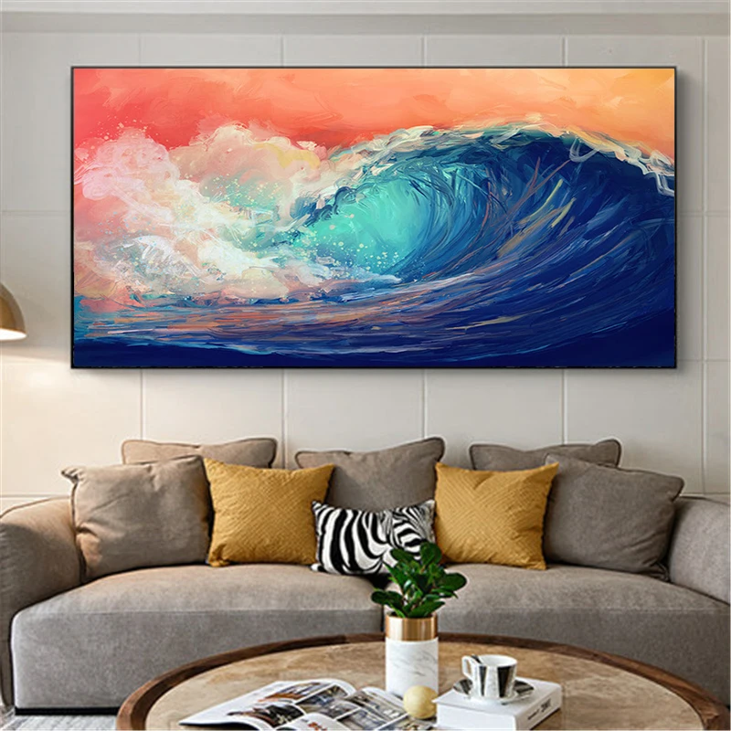 

Modern Landscape Canvas Art Painting Wall Posters and Prints Abstract Surf Art Pictures for Living Room Decoration Cuadros