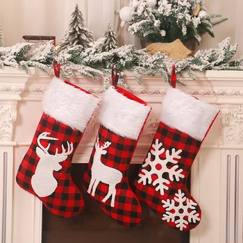

New Year Candy Gift Bags Christmas Socks Noel Christmas Decorations for Home Natal Navidad Xmas Tree Decorations