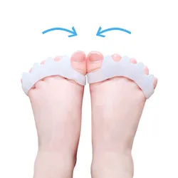 Premium Soft Gel Toe Separator & Bunion Corrector - 2-Pack Set for Foot Care & Alignment (White for kid)