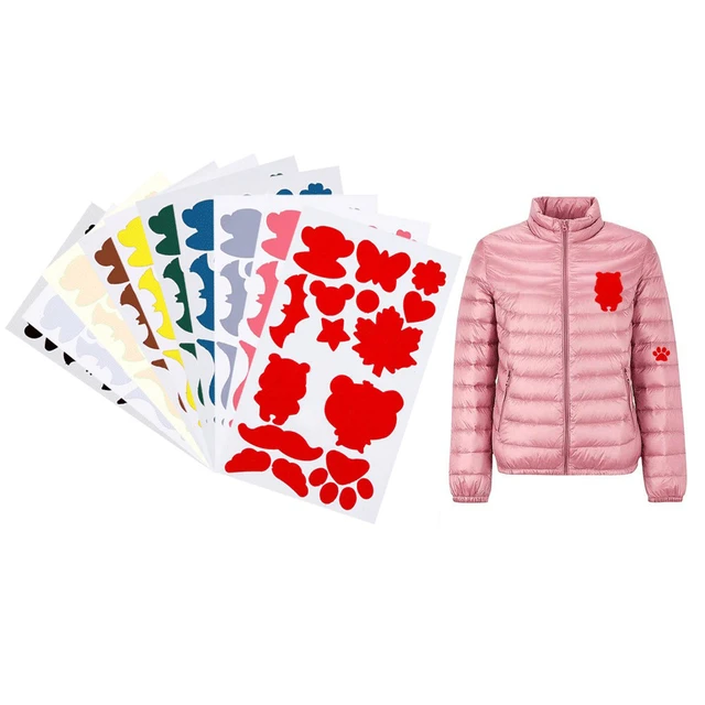 Down Coat Jacket Self Adhesive Sticker Patches Nylon PVC Waterproof  Material Washable Appliques For Jacket Hole Repair DIY