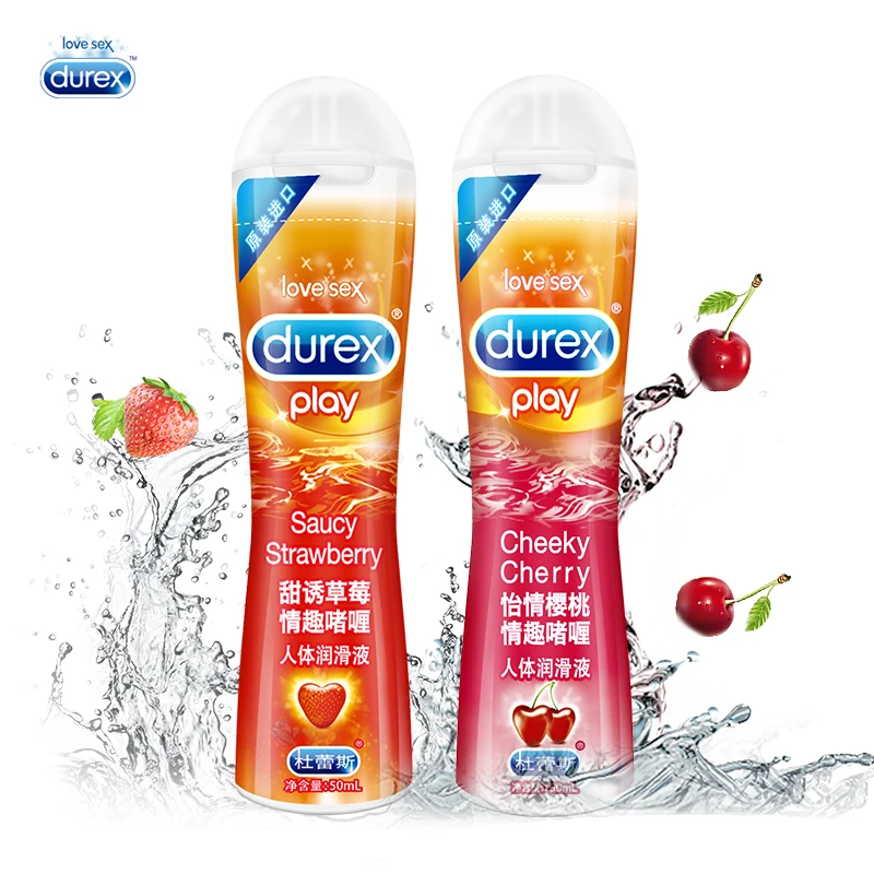 Лубрикант Durex на водной основе со вкусом вишни и клубники гель для пениса