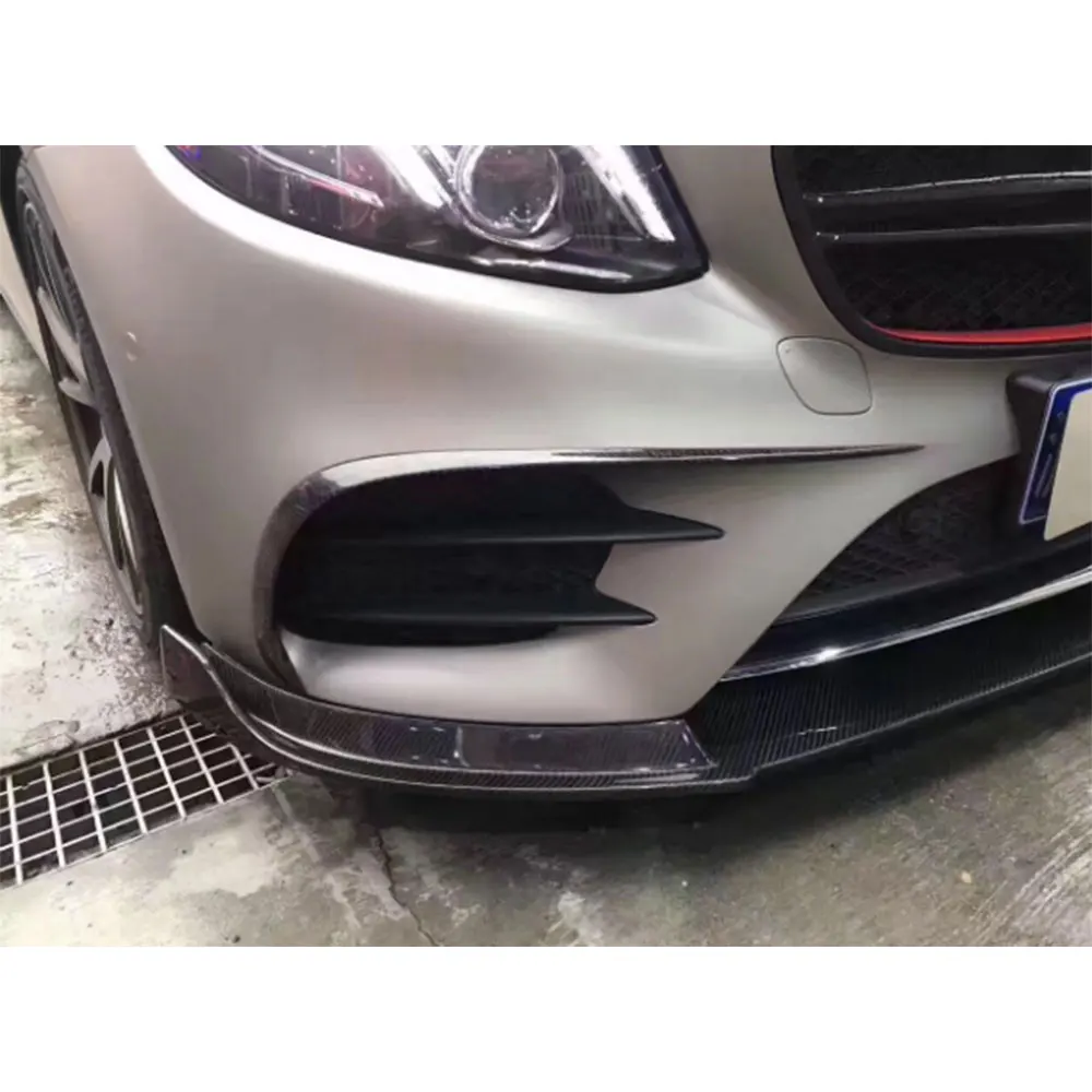 Для Mercedes Benz E Class W213 E200 E300 Sport 2017 2018 + карбоновое волокно передний бампер спойлер для