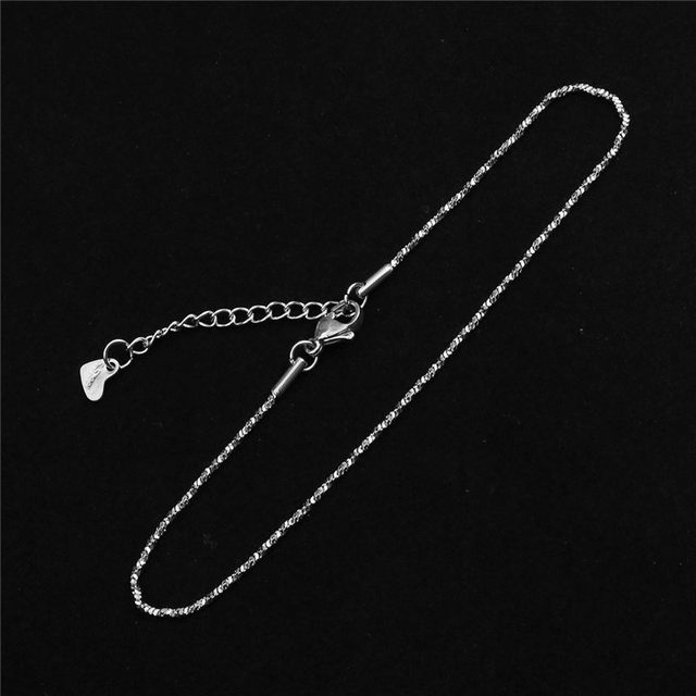 Stainless Steel Anklet Simple  On Foot Ankle Bracelets For Women Men Leg Chain Jewelry Gifts 23.5cm - 22cm Long 1 PC