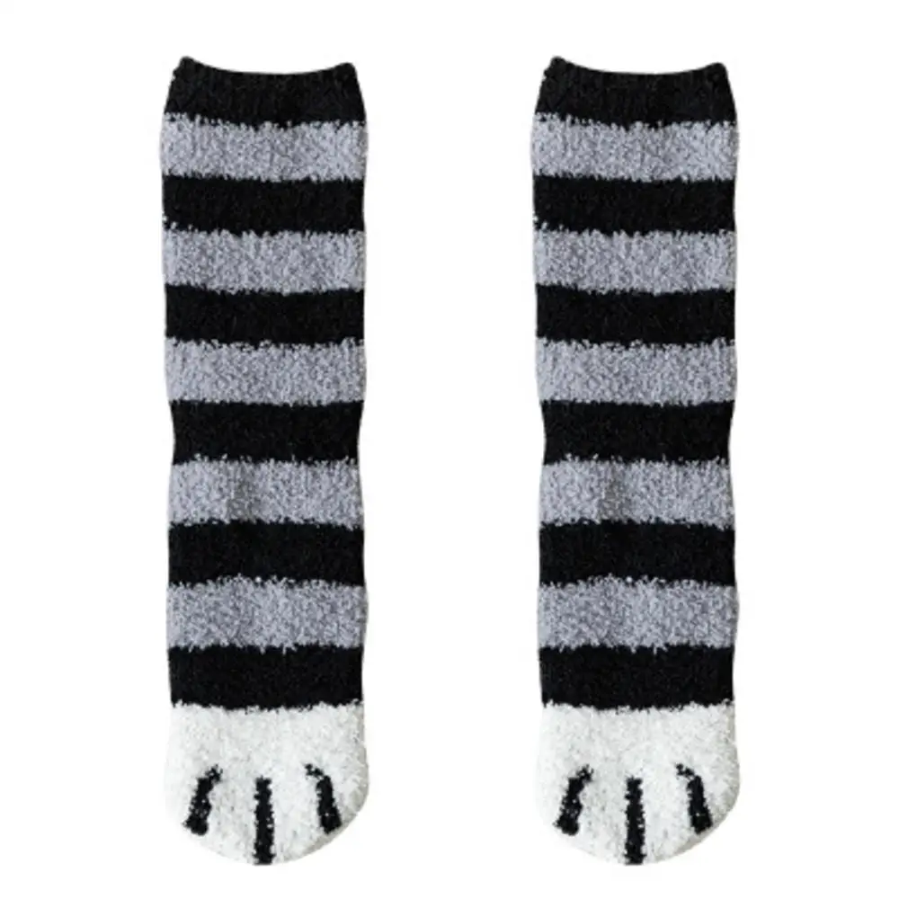 1 пара плюшевых носков из кораллового флиса женские носки без пятки милые толстые теплые носки для сна с когтями для осени и зимы - Цвет: 6